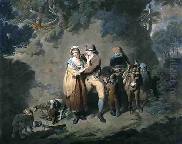 The Amorous Sportsman, engraved by Charles Hodges (1764-1837), pub. by J.R. Smith, 1786 Oil Painting by Francis Wheatley