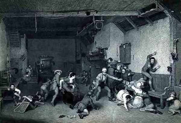 Blind Mans Buff, engraved by Abraham Raimbach Oil Painting by Sir David Wilkie