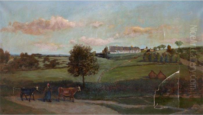 Au Flanc De La Colline 
(valmondois), 1874 (formerly Called: Bonneville Pres Auvers-sur-oise) Oil Painting by Charles-Francois Daubigny