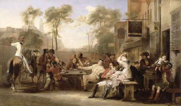 Chelsea Pensioners Receiving the Gazette Announcing the Battle of Waterloo, c.1819 Oil Painting by Sir David Wilkie
