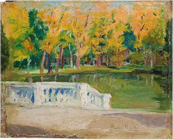 Estanque Del Retiro Oil Painting by Aureliano de Beruete y Moret