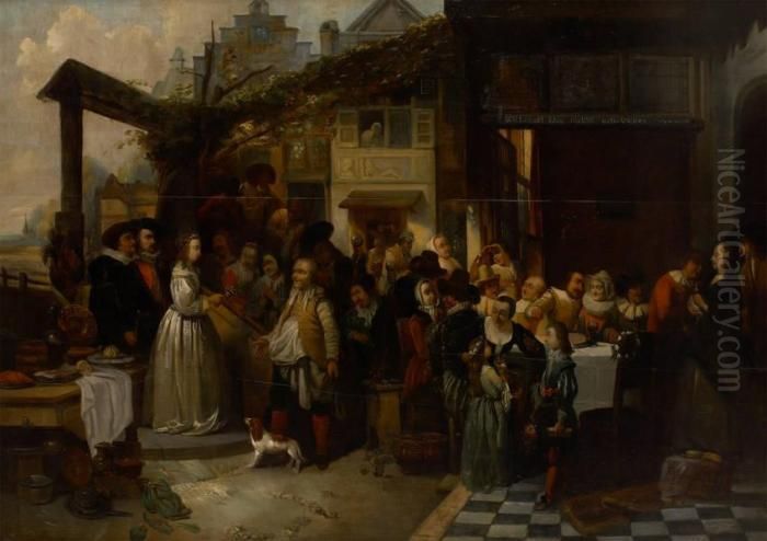 Le Banquet De Mariage Oil Painting by Adrien Ferdinand de Braekeleer