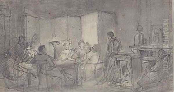 Card players Oil Painting by Sir David Wilkie