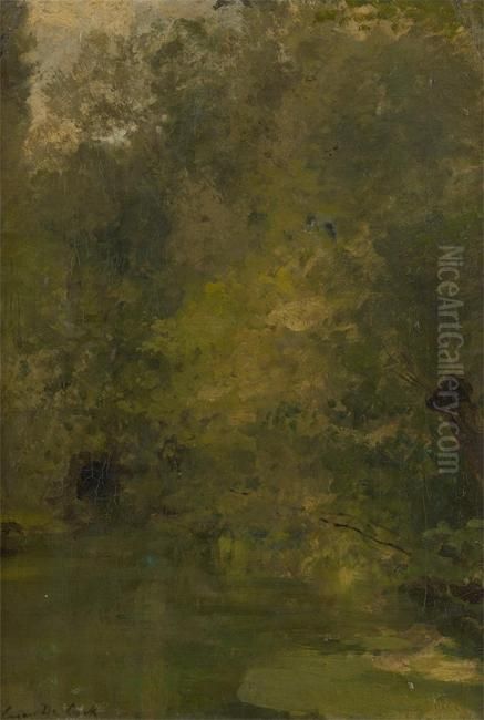 Vue De L'etang Oil Painting by Cesar De Cock