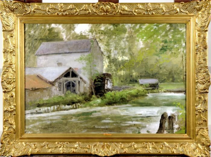 Le Moulin A Eau Oil Painting by Cesar De Cock