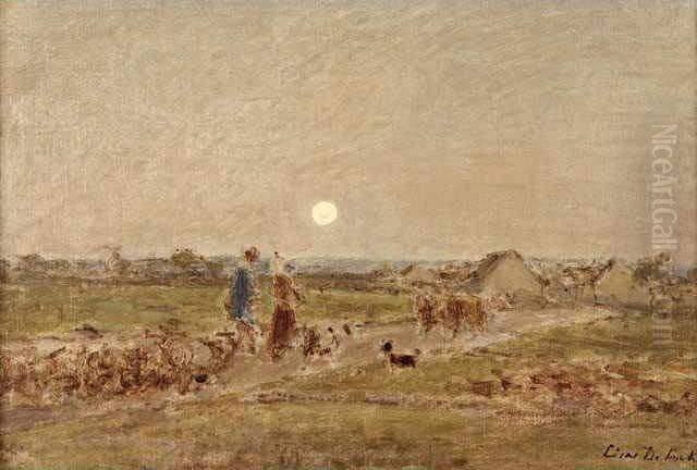  Etude Pour Soiree En :normandie  Oil Painting by Cesar De Cock