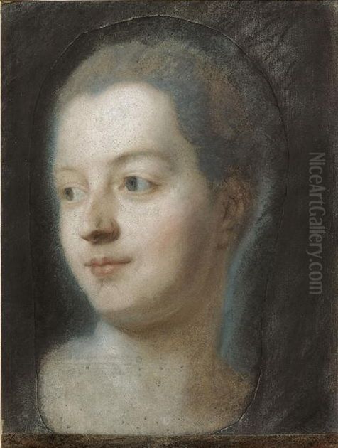 Marquise De Pompadour Oil Painting by Maurice Quentin de La Tour