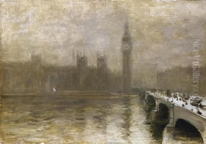 Londra, Il Ponte Di Westminster Oil Painting by Giuseppe de Nittis