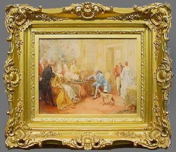 A Friendly Game Of Chess Oil Painting by Vicente Garcia de Paredes