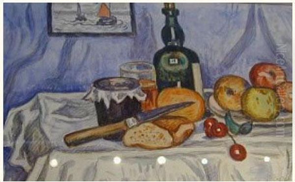 Nature Morte Aux Fruits Oil Painting by Henri Lienard De Saint-Delis