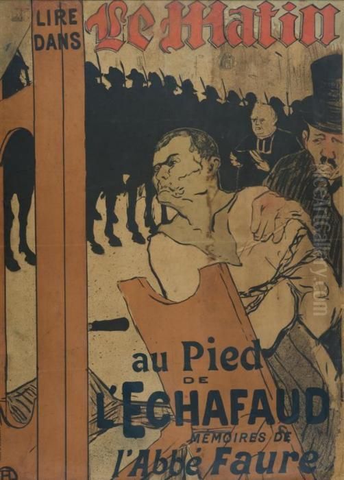 Au Pied De L'echafaud Oil Painting by Henri De Toulouse-Lautrec