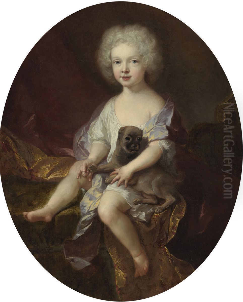 Portrait Of A Young Boy With A Dog Oil Painting by Francois de Troy