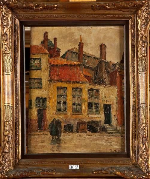 Ruelle Animee Oil Painting by Prosper De Wit