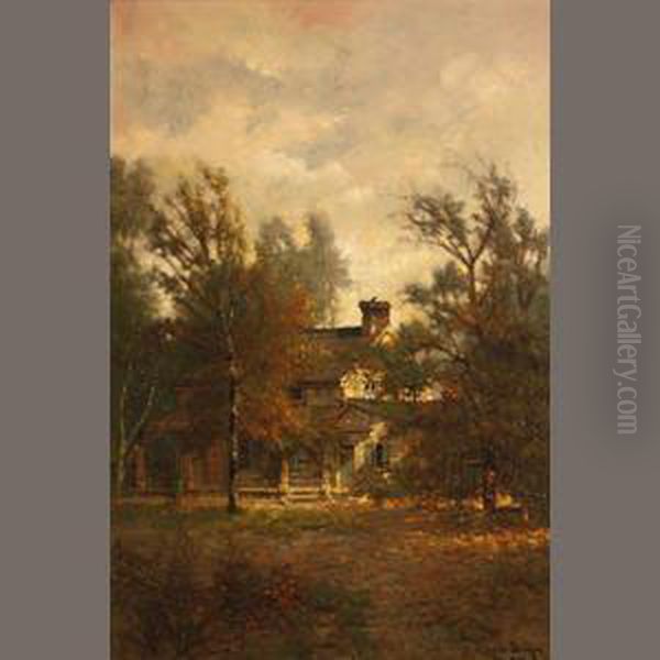 Poe's Cottage, Fordham, New York Oil Painting by Edwin Deakin