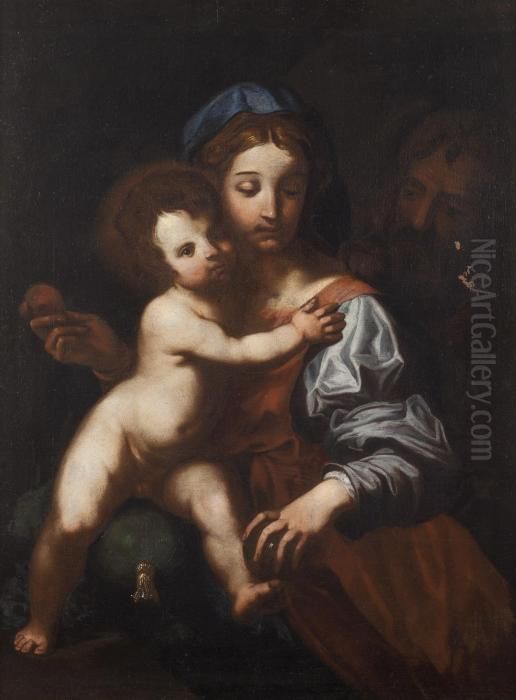Madonna Con Il Bambino E San Giuseppe Oil Painting by Perino Del Vaga (Pietro Bonaccors