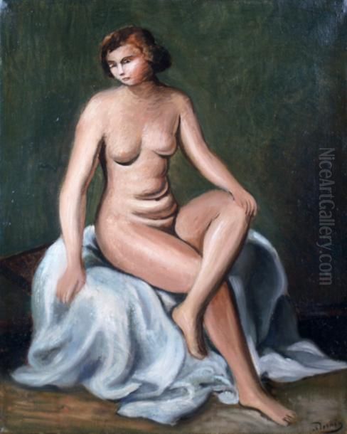 Modele Nu Assis Oil Painting by Andre Derain