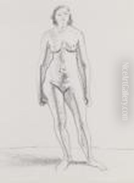 Femme Nue Debout Oil Painting by Andre Derain