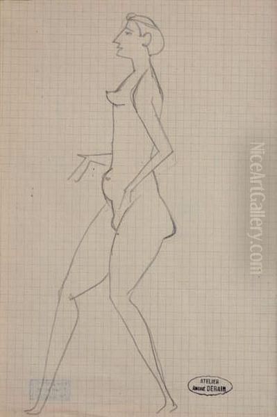 Femme De Profil Oil Painting by Andre Derain