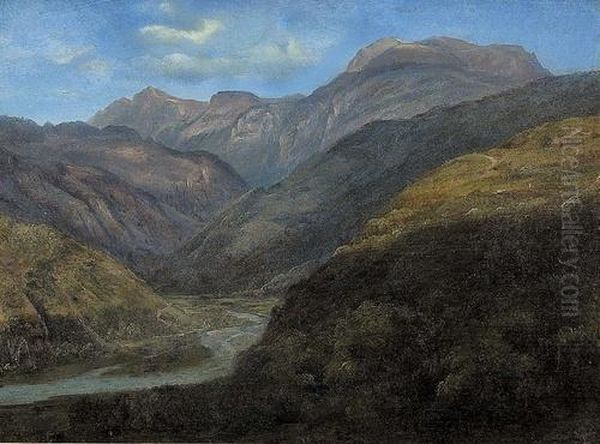 Zugeschrieben
Partie Im Gebirge. Oil Painting by Francois Diday