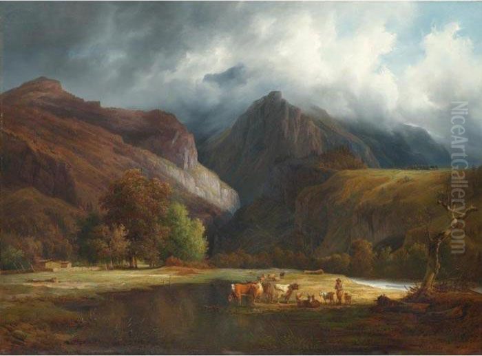 Scene Des Hautes Alpes Oil Painting by Francois Diday