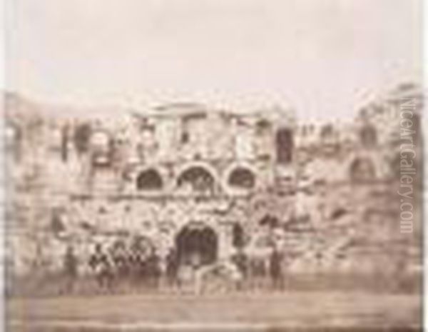 Lutteurs Dans Les Arenes De Nimes Oil Painting by Andre A. Disderi