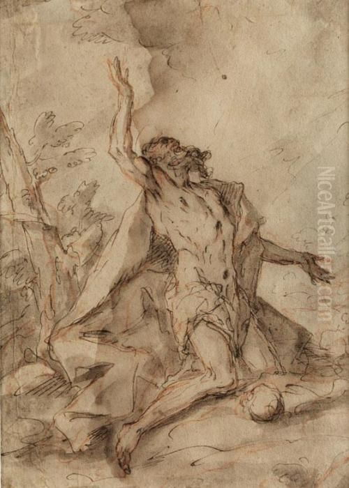 Im Passepartout Verglast Und Gerahmt Oil Painting by Gaspare Diziani