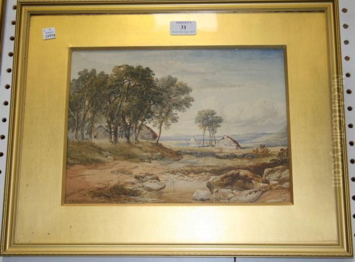 Cottages Oil Painting by John Milne Donald