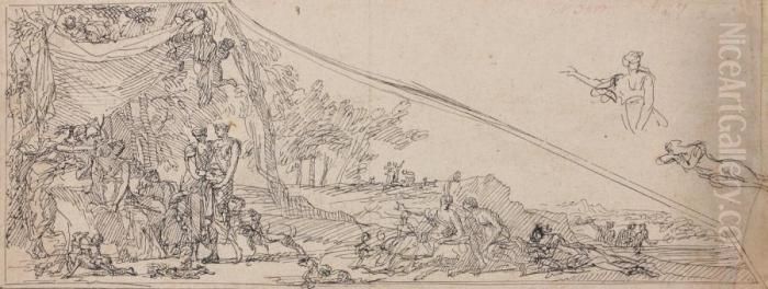 Le Repos De Diane Et De Ses Compagnes Apres La Chasse Oil Painting by Michel Dorigny