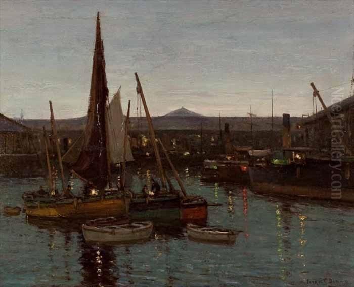 An Old Port On The Clyde Oil Painting by Patrick Downie