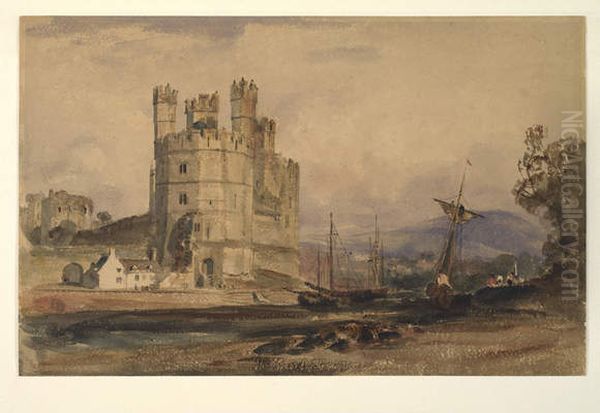 Caernarvon Castle Oil Painting by Peter de Wint