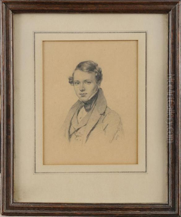 Portrait De Jeune Homme Oil Painting by Edouard Louis Dubufe