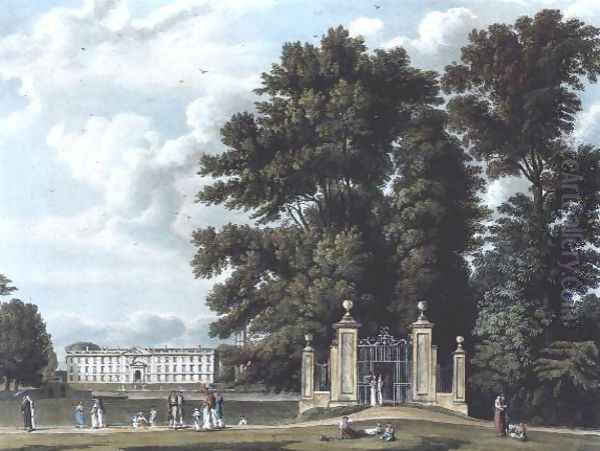 King's College from Clare Hall Piece, from Ackermanns History of Cambridge, 1815 Oil Painting by William Westall