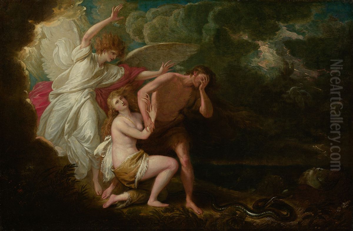 The Expulsion of Adam and Eve from Paradise Oil Painting by Benjamin West