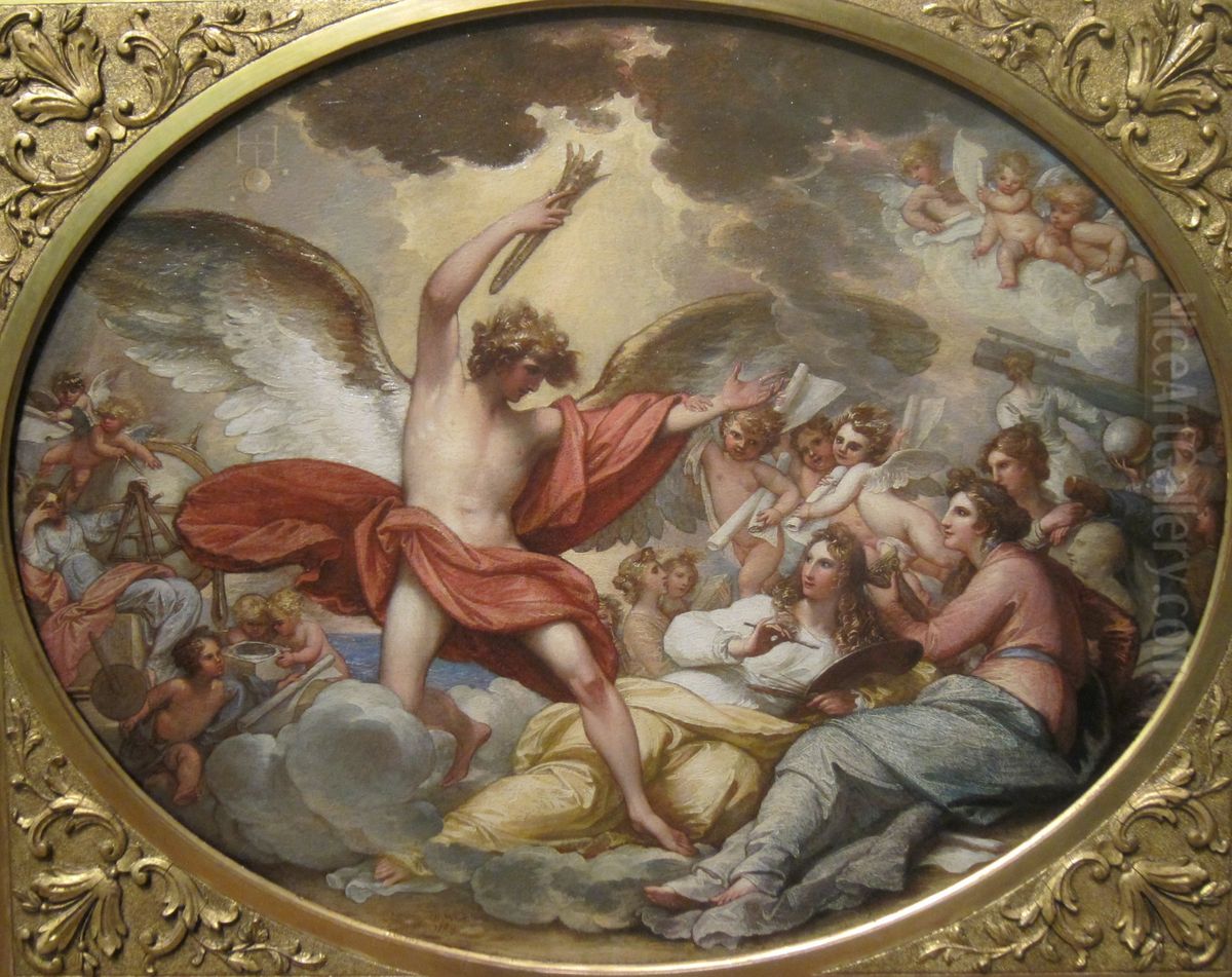 Genius Calling Forth the Fine Arts to Adorn Manufactures and Commerce Oil Painting by Benjamin West