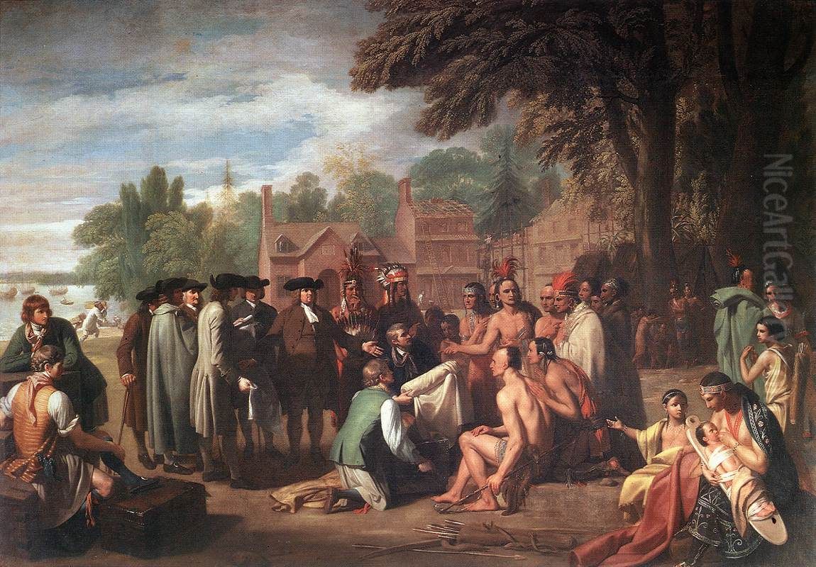The Treaty of Penn with the Indians Oil Painting by Benjamin West