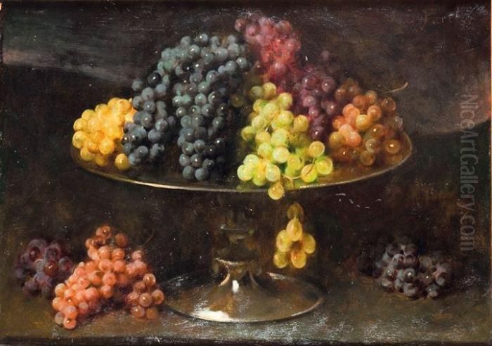 Natura Morta Con Uva Oil Painting by Eugenio Farello