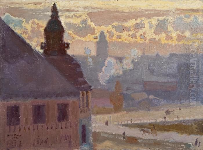 Morning In Helsinki Oil Painting by Antti Faven
