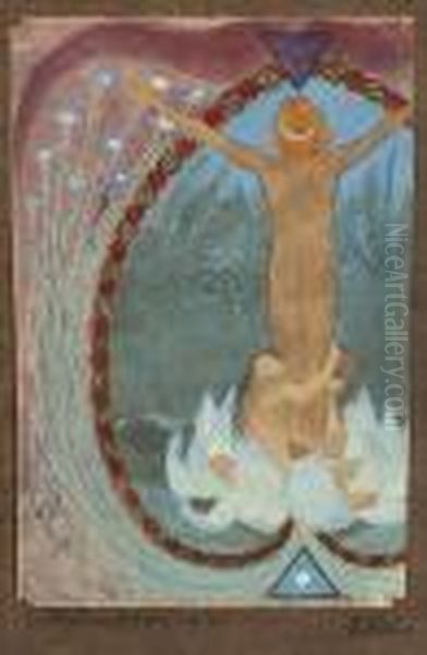 Farbskizze Zum ,aufschwung? Oil Painting by Hugo Hoppener Fidus