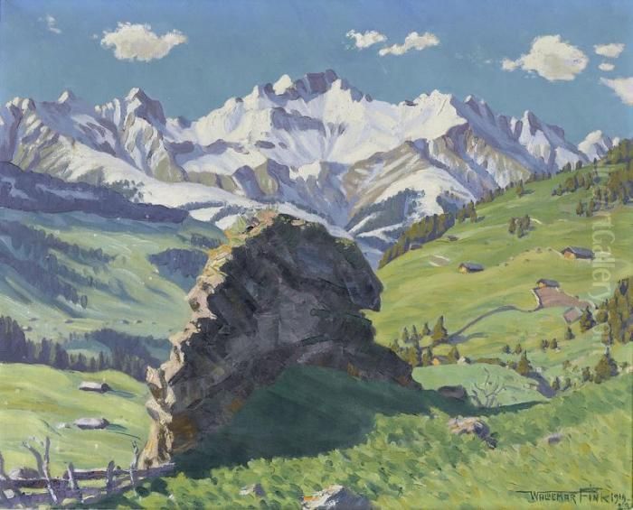 Zmittag In Den Bergen Oil Painting by Waldemar Fink