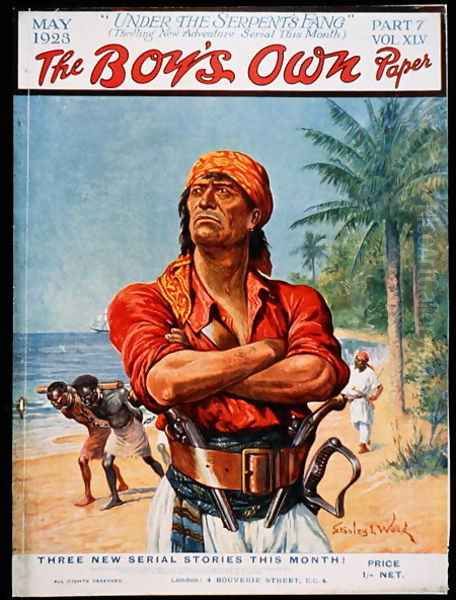 A Pirate figure from the front cover of The s Own , 1923 Oil Painting by Stanley L. Wood