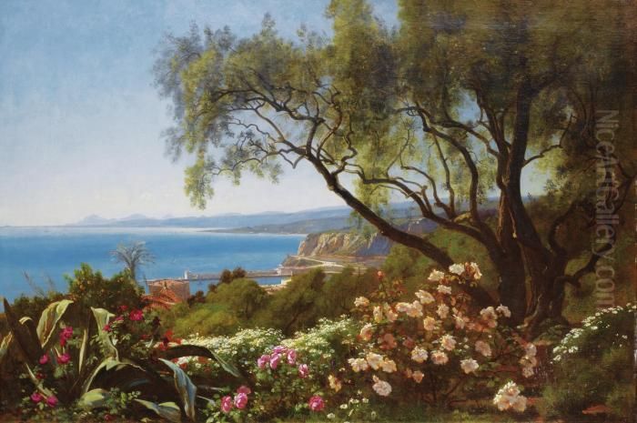 Vue De La Baie De Nice Oil Painting by Francois Louis Francais