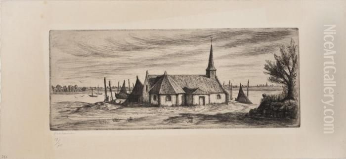 Chapelle De Penerf (morbihan) Oil Painting by Jean Frelaut