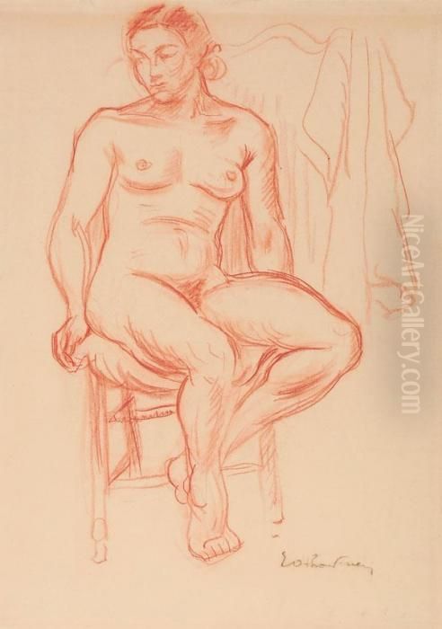 Sitzender Weiblicher Akt Oil Painting by Emile-Othon Friesz