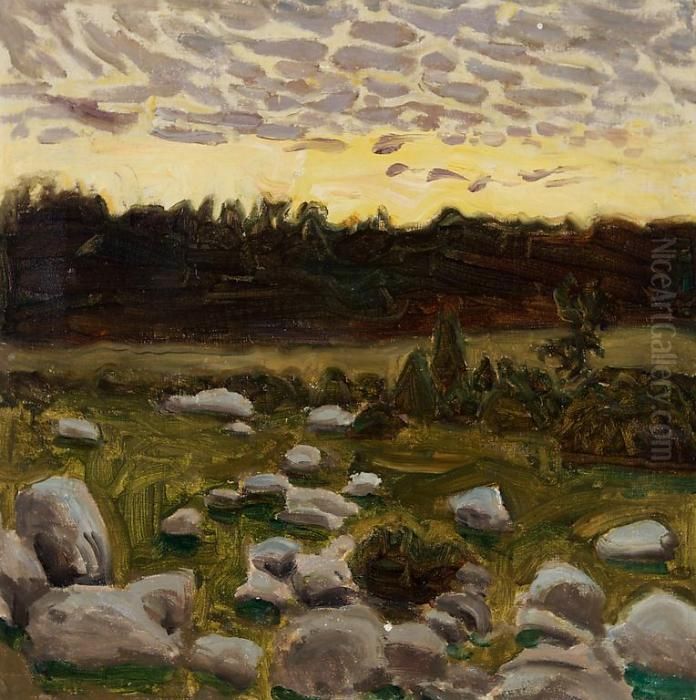 Iltahamara Oil Painting by Akseli Valdemar Gallen-Kallela