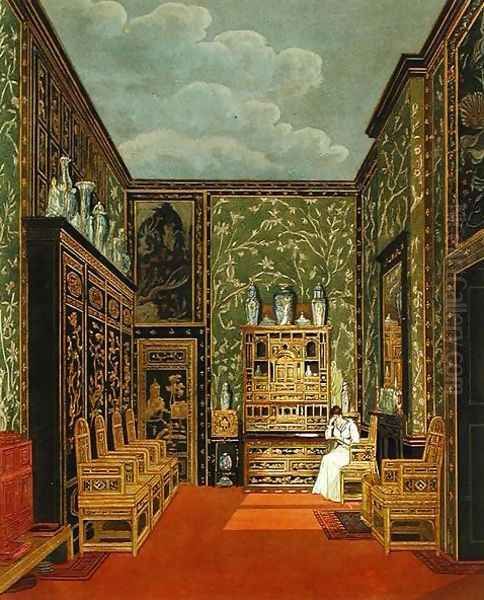 The Green Closet at Frogmore from Pynes The History of Royal Residences engraved by William James Bennett (1787-1844), published in 1819 Oil Painting by Charles Wild
