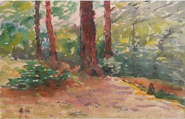 Sous-bois Oil Painting by Paul-Elie Gernez