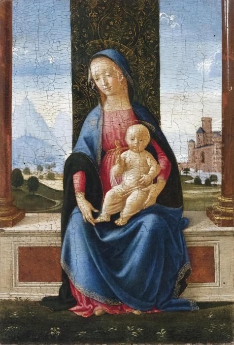 Madonna Col Bambino Oil Painting by Ghirlandaio Domenico
