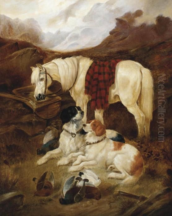 A Highland Shoot Oil Painting by John Gifford