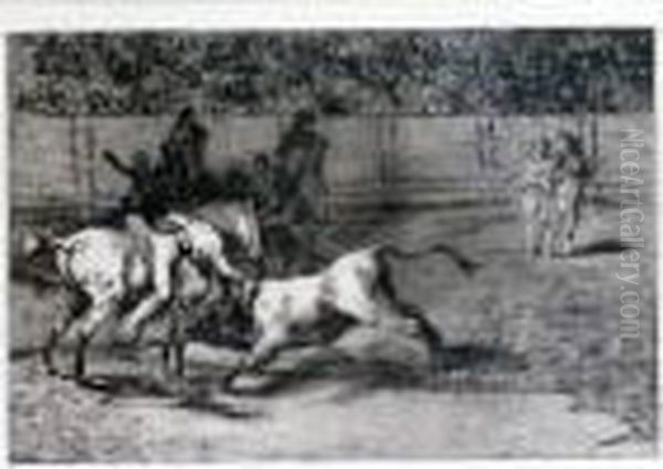 Mariano Caballos Tue Le Taureau Oil Painting by Francisco Goya Fuendetodos