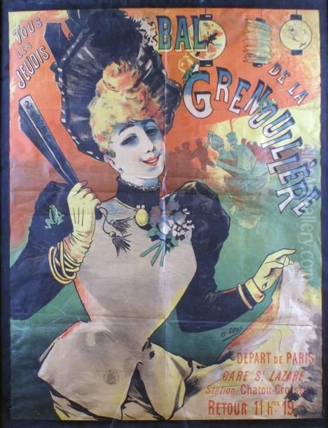 Bal De La Grenouillere Oil Painting by Henri (Boulanger) Gray